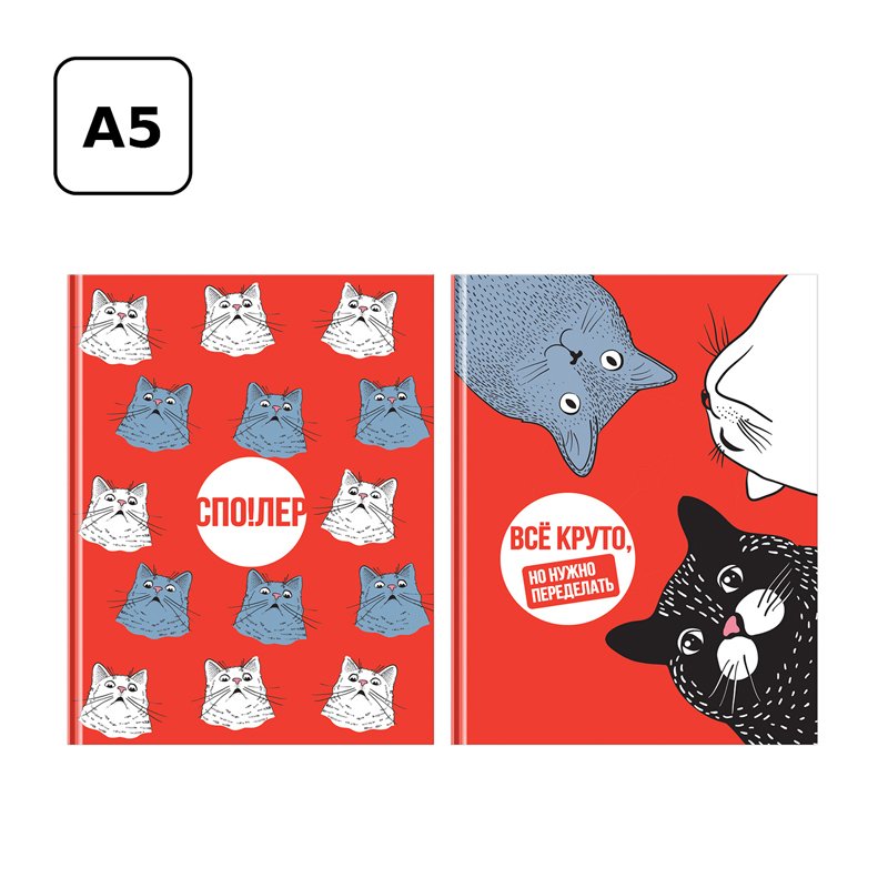 Бизнес-блокнот А5, 80л., BG «Котоприкол», матовая ламинация, выборочный лак