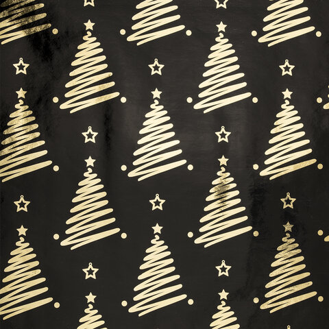 Бумага упаковочная новогодняя НАБОР 3 шт. «Black&Gold»С ЭФФЕКТАМИ70×100 смЗОЛОТАЯ СКАЗКА592190