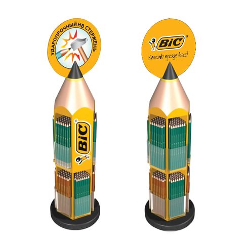 превью Дисплей настольный для размещения карандашей BIC, 21×21х90 см, 11 отделений, БЕЗ НАПОЛНЕНИЯ