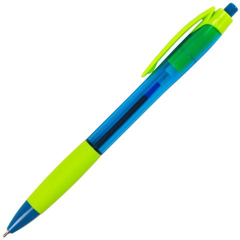 Ручка шариковая масляная автоматическая с грипом BRAUBERG «FRUITY RG», СИНЯЯ, узел 0.7 мм, линия письма 0.35 мм