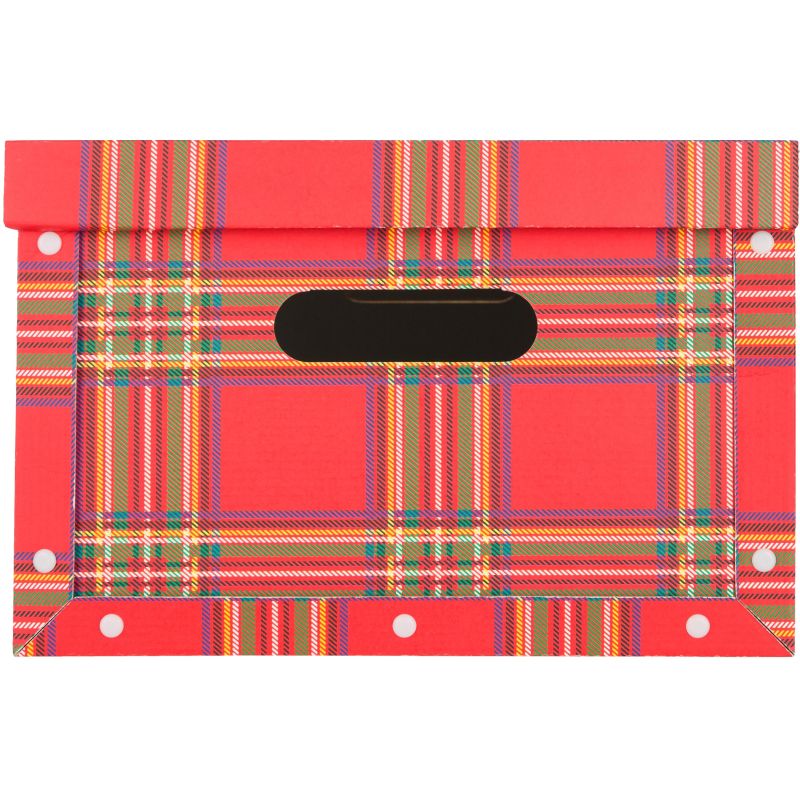 Короб архивный для хранения Attache 430×330х220 шотландка клепки кашир. карт