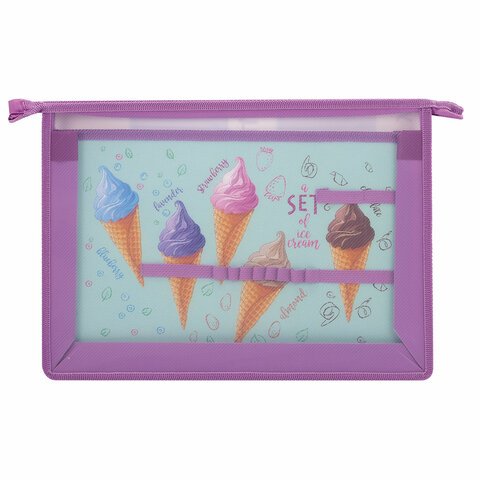 Папка для труда BRAUBERG А42 отделениямолния сверхуорганайзер«Ice cream»270153