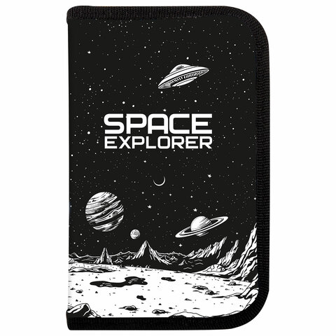 Пенал ПИФАГОР, 1 отделение, ламинированный картон, 19×11 см, «Space invader»
