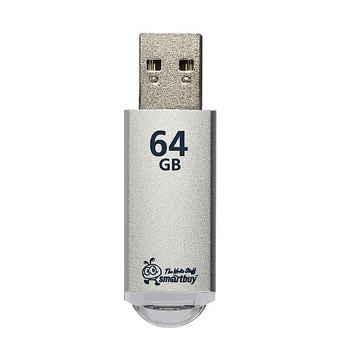 Флэш-диск 64 GB, SMARTBUY V-Cut, USB 3.0, металлический корпус, серебристый