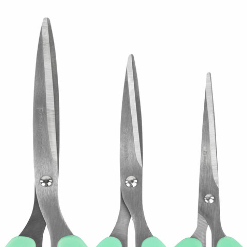 Ножницы BRAUBERG «CLASSIC PRO» 3 шт. (155185210 мм)мятные ручкиВЫГОДНАЯ УПАКОВКА272979