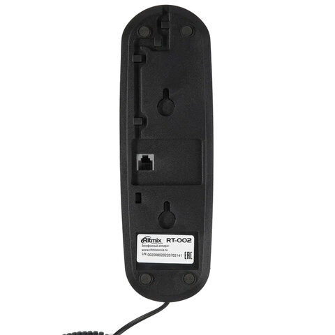 Телефон RITMIX RT-002 black, удержание звонка, тональный/импульсный режим, повтор, черный