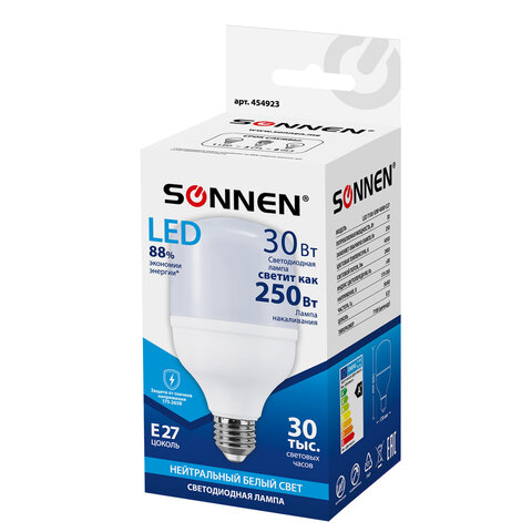 Лампа светодиодная SONNEN30 (250) Втцоколь Е27цилиндрнейтральный белый30000 чLED Т100-30W-4000-E27454923