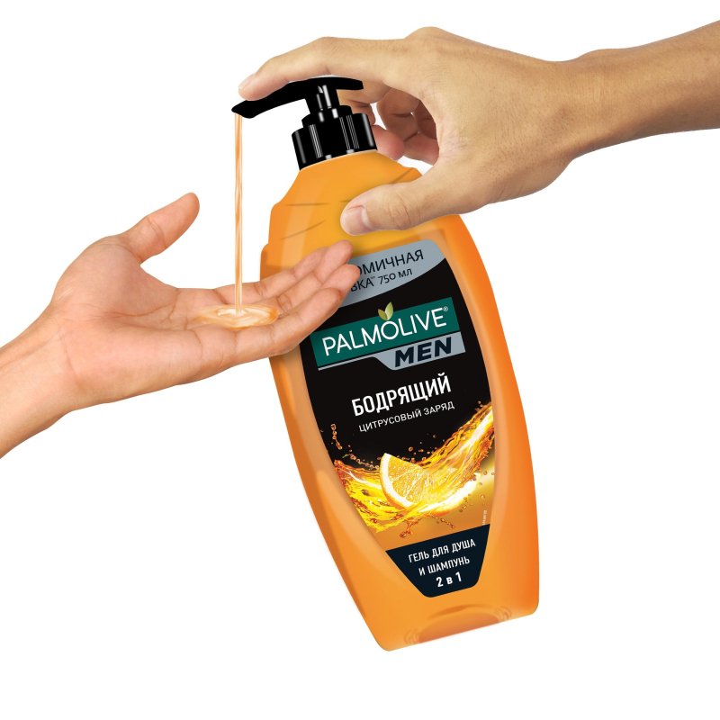 Гель-шампунь для душа мужской Palmolive Цитрусовый заряд 750 мл