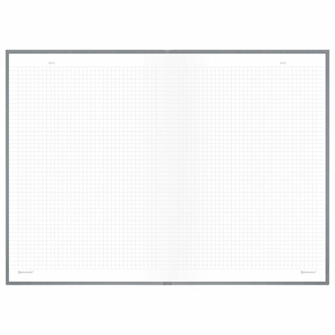 Блокнот БОЛЬШОЙ ФОРМАТ 200×290 мм, А4, 80 л., твердый, клетка, BRAUBERG «Minimal», серый