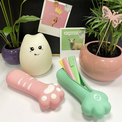 Пенал-косметичка ЮНЛАНДИЯ на молниисиликон«Paw Pink»розовый20×7 см270057