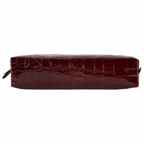 Пенал-косметичка BRAUBERG, крокодиловая кожа, 20×6х4 см, «Ultra maroon»