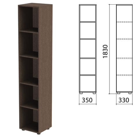 превью Шкаф (стеллаж) «Канц» 350×330х1830 мм, 4 полки, цвет венге