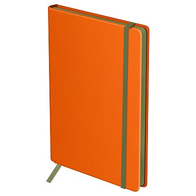 Ежедневник недатированный, А5, 136л., твердый переплет, кожзам, BG «Contrast. Orange», оранжевый, цветной срез, на резинке