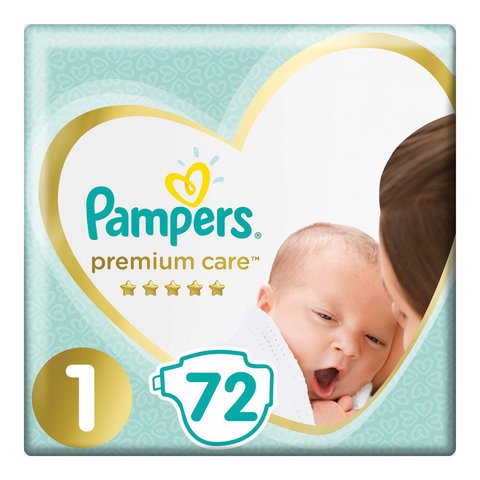 превью Подгузники 72 шт. PAMPERS (Памперс) Premium Care Newborn, размер 1 (2-5 кг)