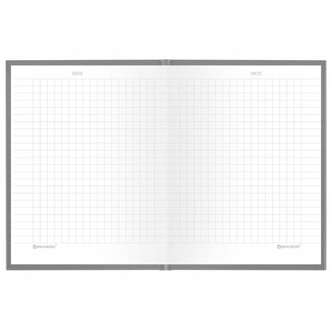 Блокнот МАЛЫЙ ФОРМАТ 110×147 мм, А6, 80 л., твердый, клетка, BRAUBERG «Minimal», серый