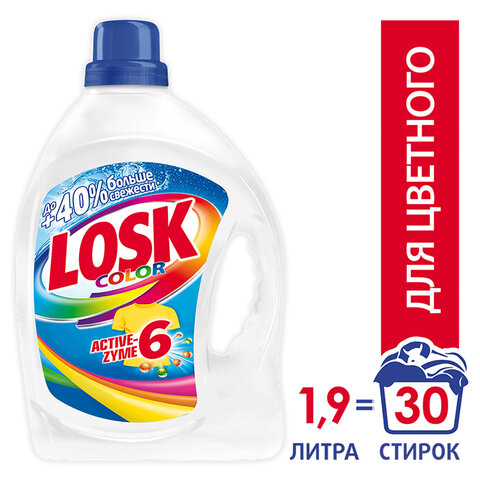 превью Средство для стирки жидкое автомат 1.95 л LOSK (ЛОСК) COLOR, гель