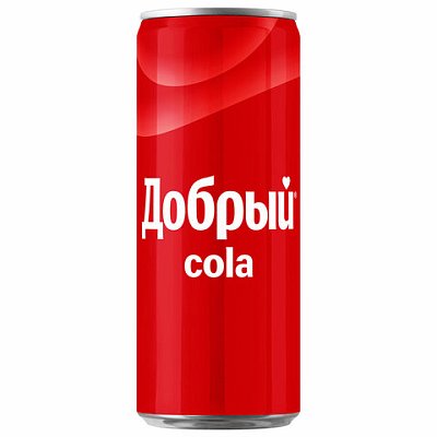 Напиток газированный ДОБРЫЙ КОЛА, 0.33 л, железная банка