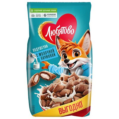 Подушечки ЛЮБЯТОВО с молочной начинкой, 500 г