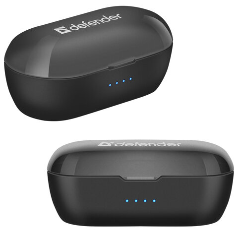 Наушники с микрофоном беспроводные Defender Twins 638, Bluetooth 5.0, черный
