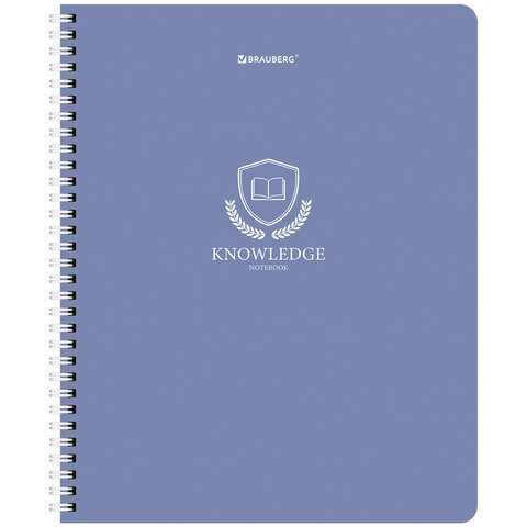Тетради ДЭК А5 48 л. КОМПЛЕКТ 4 шт., BRAUBERG, гребень, клетка, матовая ламинация, «Knowledge»