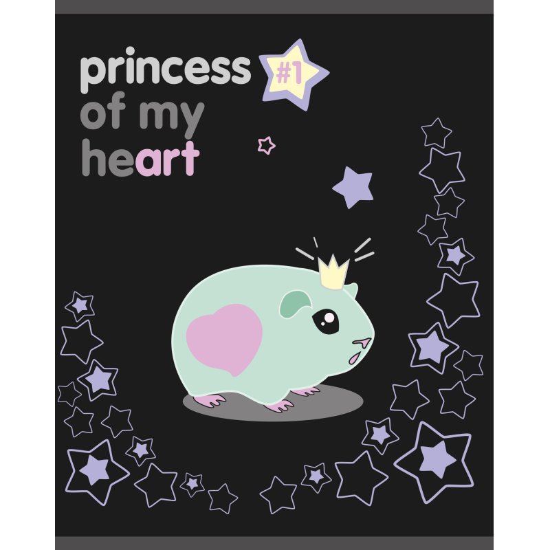 Тетрадь общая А5 48л Princess, клет, скреп, ВД-лак