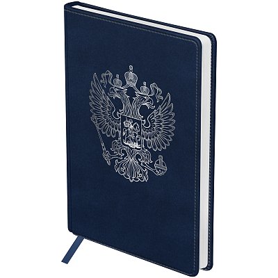 Ежедневник недатированный, А5, 160л., твердый переплет, кожзам, BG «Орел. Синий», синий