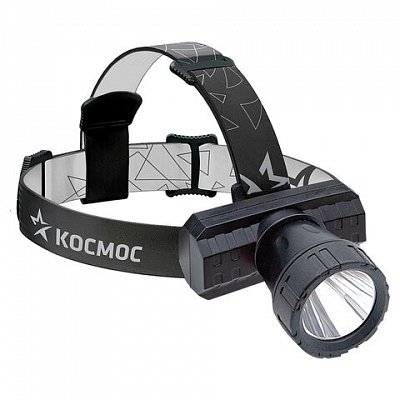 Фонарь налобный аккумуляторный КОСМОС 3 Вт LED, Li-ion, заряд от USB