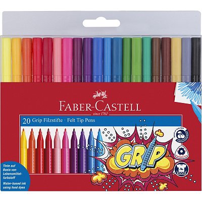 Фломастеры Faber-Castell Grip 20 цветов