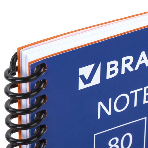 Тетрадь А5, 80 листов, BRAUBERG «Metropolis», спираль пластиковая, клетка, обложка пластик, ОРАНЖЕВЫЙ, 403400