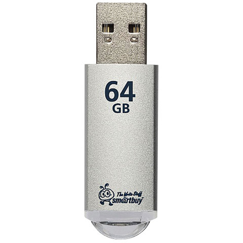 Флеш-память SmartBuy V-Cut 64 Gb USB 2.0 серебристая