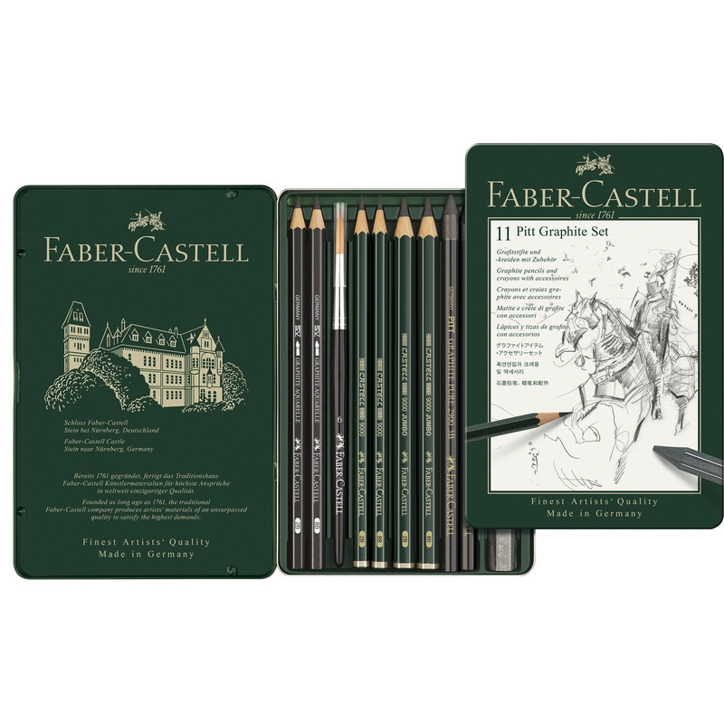 превью Набор карандашей чернографитных Faber-Castell Pitt Graphite 11 штук