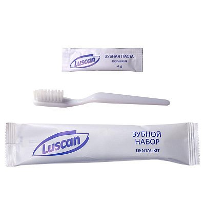 Набор зубной Luscan флоупак (зубная щетка, паста, 300 штук в упаковке)