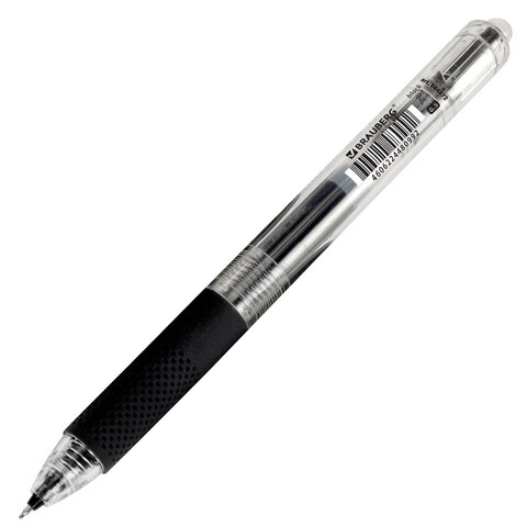 Ручка гелевая автоматическая BRAUBERG «X-WRITER 1700» УВЕЛИЧЕННАЯ ДЛИНА ПИСЬМА 1700 м, ЧЁРНАЯ, игольчатый узел 0.5 мм, линия 0.35 мм