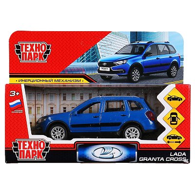 Машина игрушечная Технопарк «Lada Granta Cross», LADA, металл., 12см, синий, инерционная, с подвижными элементами