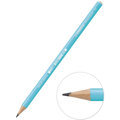 Карандаш чернографитный STABILO, 1 шт., «Schwan Pastel», HB, корпус пастельный голубой