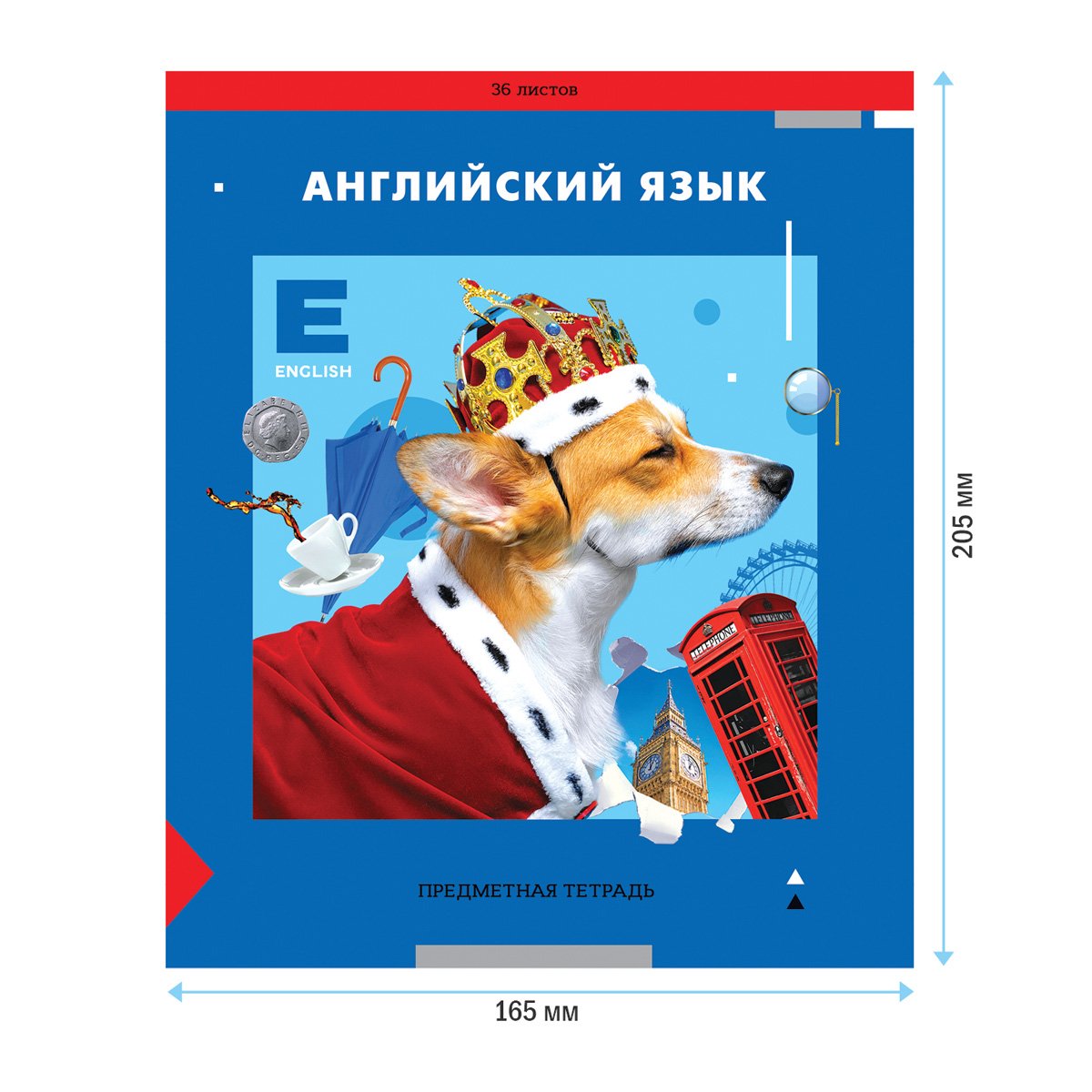 Тетрадь предметная 36л. ArtSpace «Пять в квадрате» - Английский язык, эконом
