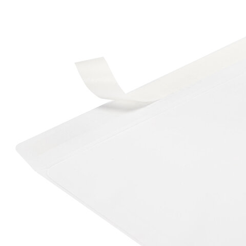 Конверты С4 (229×324 мм), отрывная лента, «Куда-Кому», 100 г/м2, КОМПЛЕКТ 500 шт., STAFF