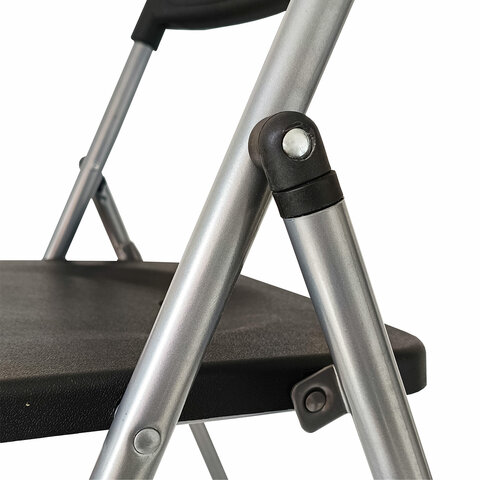 Стулья складные BRABIX «Golf Lite CF-017»КОМПЛЕКТ 4 шт. серебристый каркаспластикчёрный533034