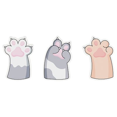 Самоклеящийся блок фигурный MESHU «Paws», 40л., европодвеc, ассорти