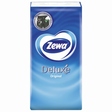 Платки носовые ZEWA Delux, 3-х слойные, 10 шт. х (спайка 10 пачек)