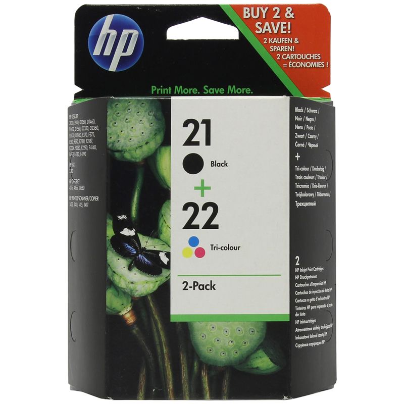 превью Картридж ориг. HP SD367AE (№21/22) C9351AE черный/C9352AE цветной для DJ 3920/3940/D1360 комбинирова