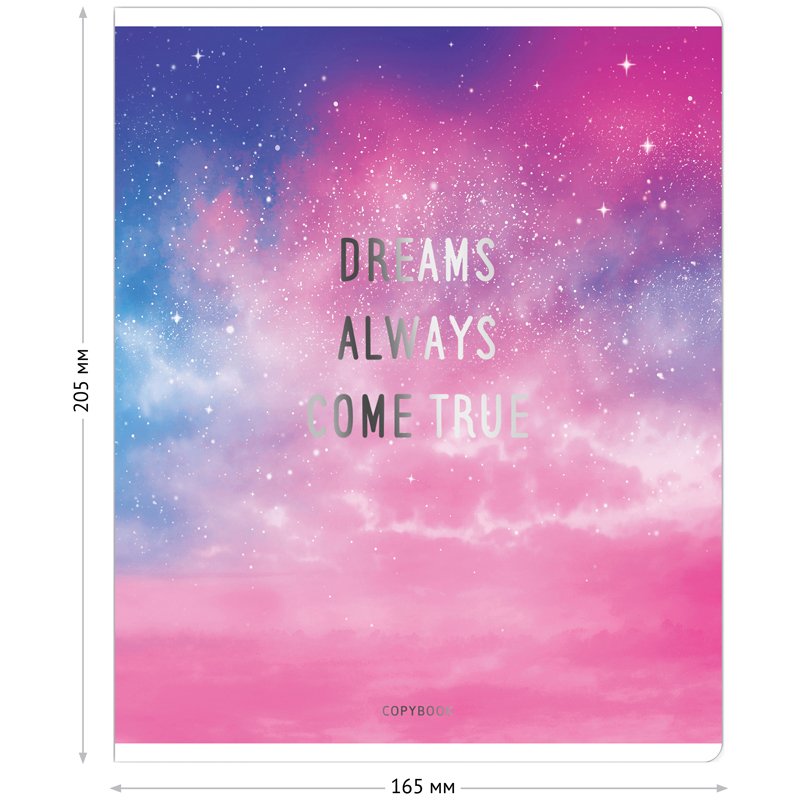 Тетрадь 48л., А5, клетка ArtSpace «Стиль. Star dreams», матовая ламинация, тиснение фольгой