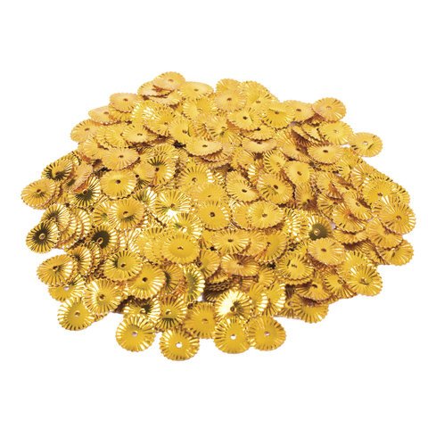 Пайетки для творчества «Рифленые», золото, серебро, медь, 10 мм, 30 грамм, ОСТРОВ СОКРОВИЩ