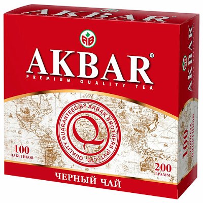 Чай АКБАР «Classic Series» черный байховый, 100 пакетиков по 2 г