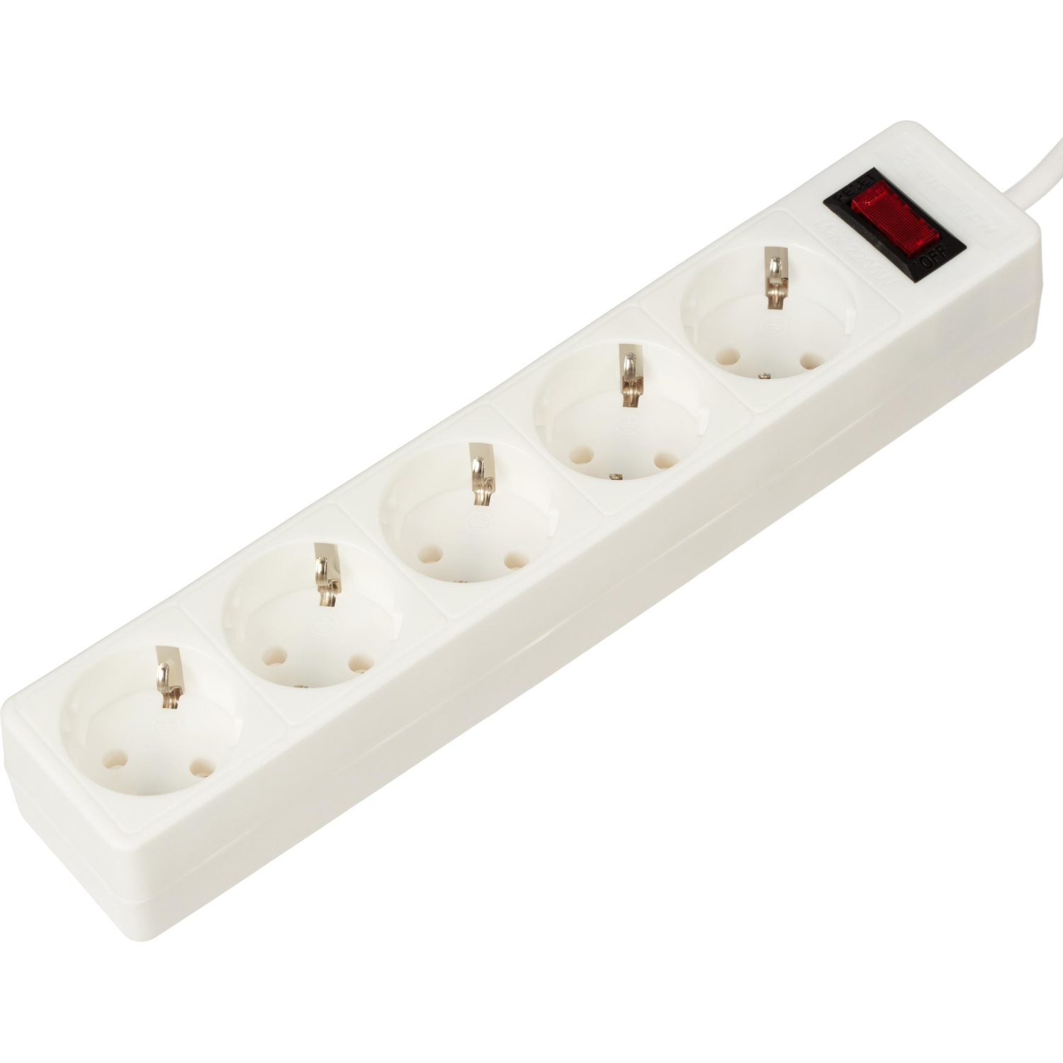 Сетевой фильтр BigTech STD-510-3-W (5р/3м/10А/2.2кВт/1мм2/белый)