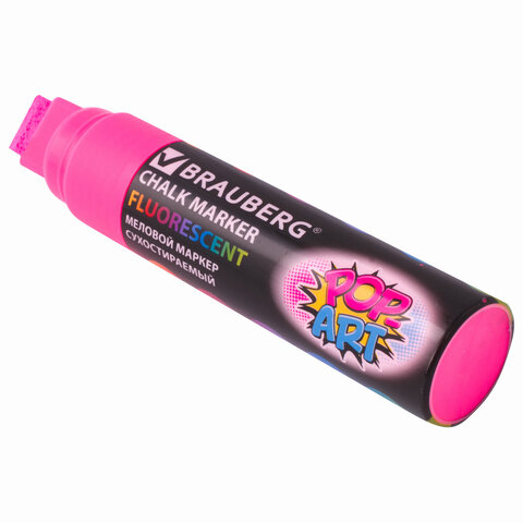 Маркеры меловые BRAUBERG «POP-ART», НАБОР 4 шт., сухостираемые, для гладких поверхностей, 15 мм, АССОРТИ, 151545