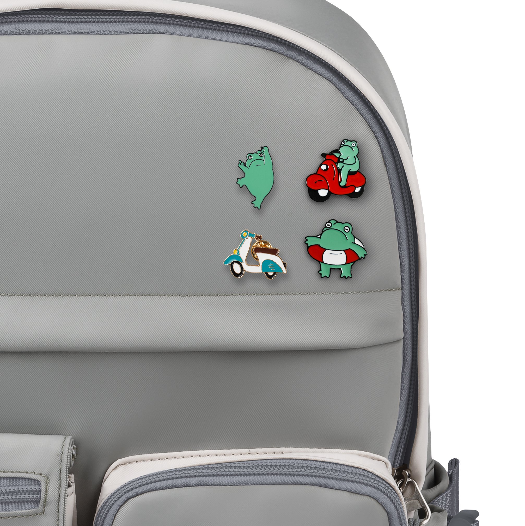 Набор металлических значков MESHU «Frog in trend», эмаль, 4шт