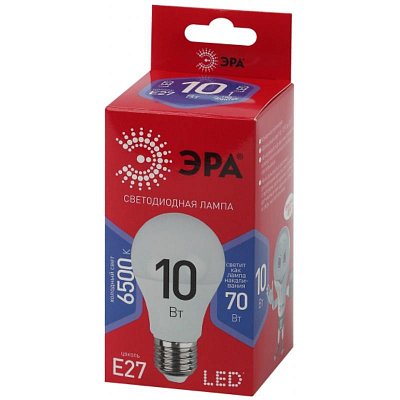 Лампа светодиодная ЭРА LED 10 Вт E27 грушевидная 6500 К холодный белый свет