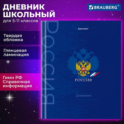 Дневник 5-11 класс 48 л., твердый, BRAUBERG, глянцевая ламинация, с подсказом, «Символика»