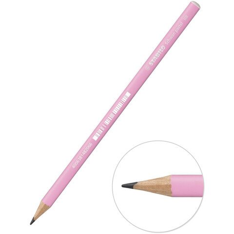 Карандаш чернографитный STABILO, 1 шт., «Schwan Pastel», HB, корпус пастельный розовый